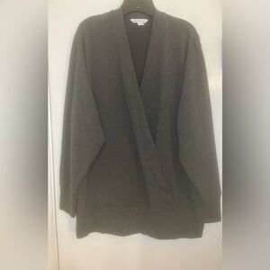 Athleta Women’s Heather Grey Purnana V-Neck Wrap Sweatshirt Cardigan — Size XL